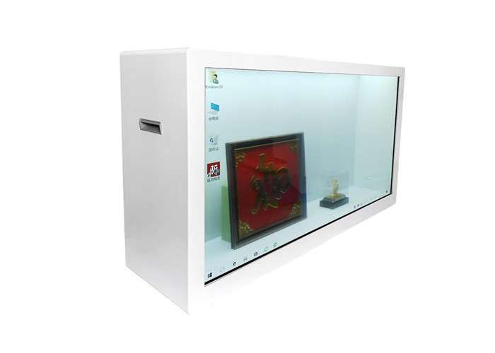 signage numérique d'écran tactile de 55 pouces d'affichage transparent capacitif d'affichage à cristaux liquides pour l'exposition