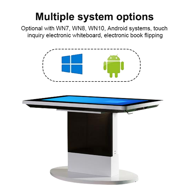 Tableau interactif d'écran de moniteur de contact de Windows de 55 pouces d'écran tactile de table basse de conférence de la publicité futée de jeu