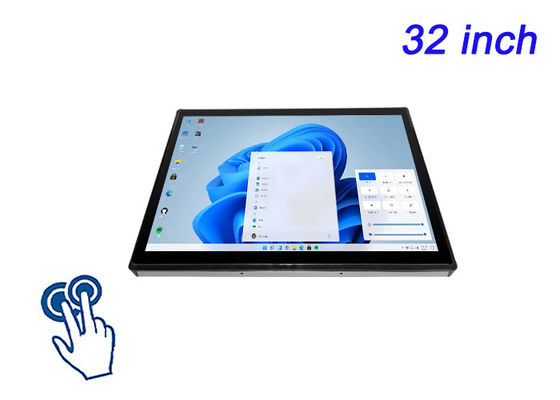 Moniteur intégré tactile Windows 32 pouces pour les salles de contrôle, les écrans logistiques, les systèmes de surveillance et les interfaces de transport public