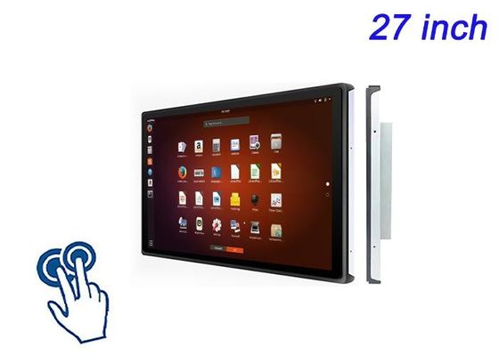 Écran tactile Linux 27 pouces intégré pour les écrans de vente au détail à grande échelle, les systèmes d'enregistrement à l'aéroport, la surveillance des émissions et les tableaux de bord énergétiques