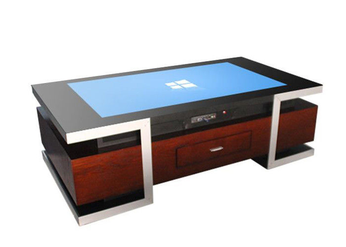 Tableau de jeu d'intérieur multifonctionnel de café d'écran tactile de moniteur d'affichage à cristaux liquides d'OS de Windows de style de tiroir de table basse de contact