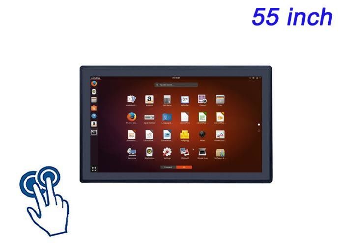 Écran tactile intégré de 55 pouces Linux pour la publicité de détail haut de gamme, les centres de commandement, les interfaces de musée et les solutions de jeu immersives