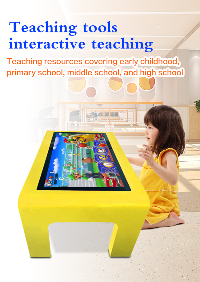 Table basse interactive imperméable futée d'écran tactile de 43 pouces pour des enfants