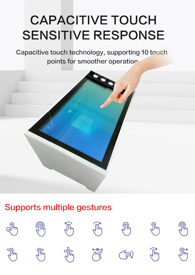 55 debout libres avancent l'affichage à cristaux liquides petit à petit d'intérieur Android interactif ou Tableau futé d'écran tactile de jeu de café de système de Windows